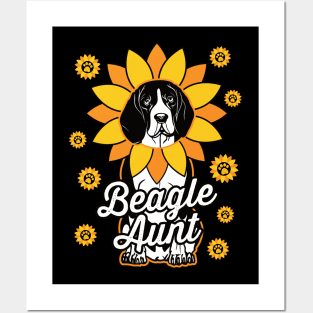 Cute Beagle Aunt Sunflower Dog Lover Posters and Art